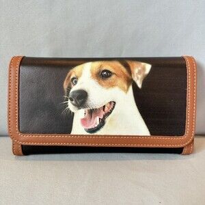 Cute Vintage KUANG HUEI Leather Wallet Mint Condition Black Dog